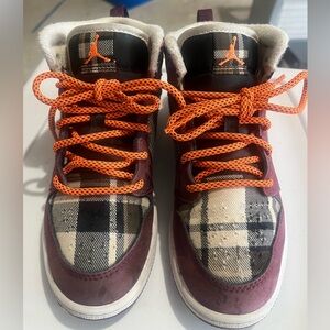 Hightop Jordan plaid shoes